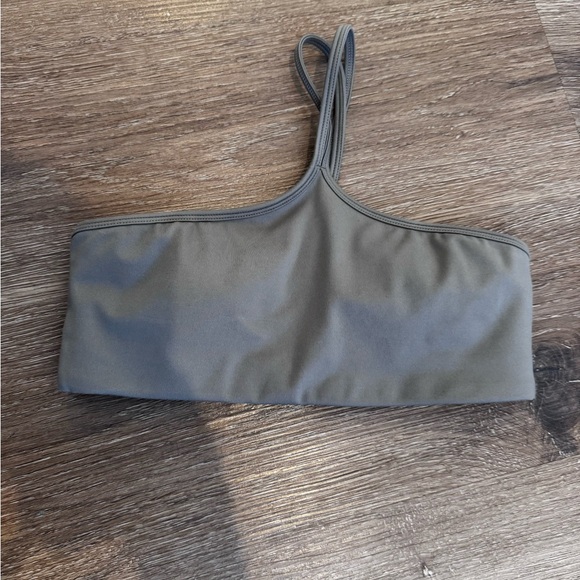 Olive Green Women's Sm CSB one shoulder Sports Bra - Picture 1 of 3
